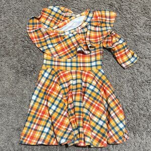 Plaid one-shoulder dress by Crazy House Clothier